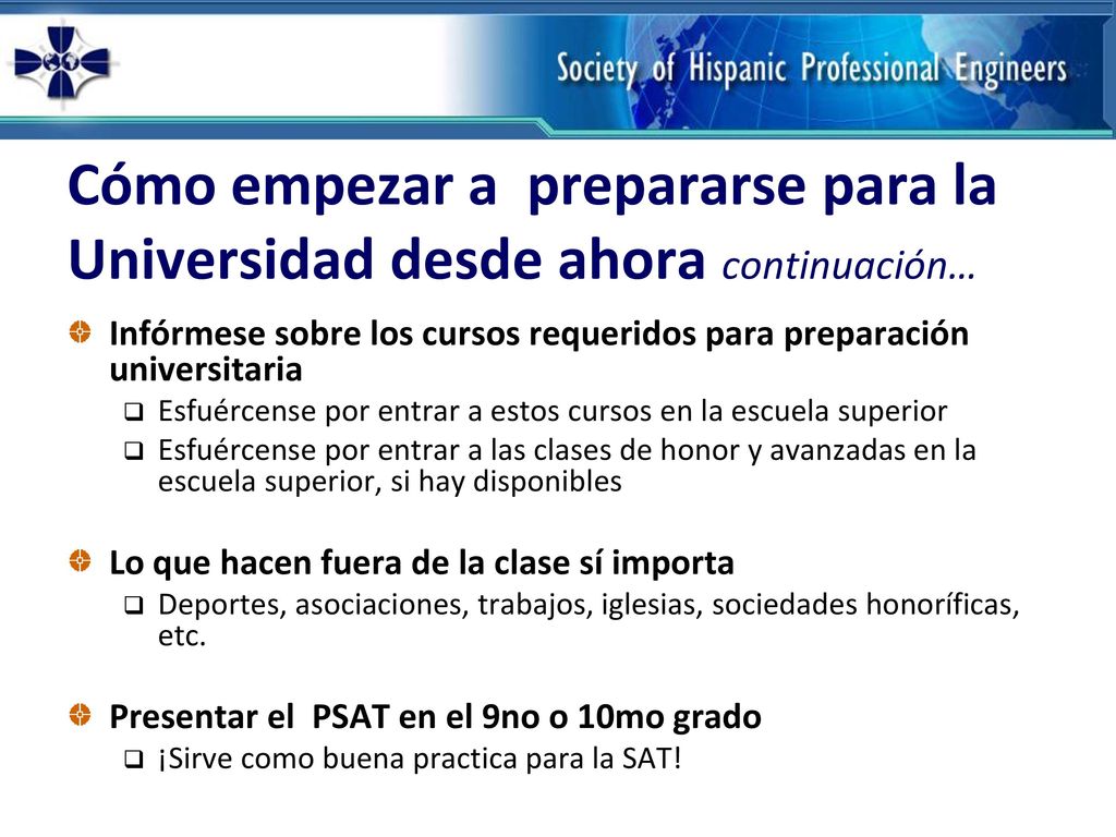 Cómo empezar a prepararse para la Universidad desde ahora continuación…