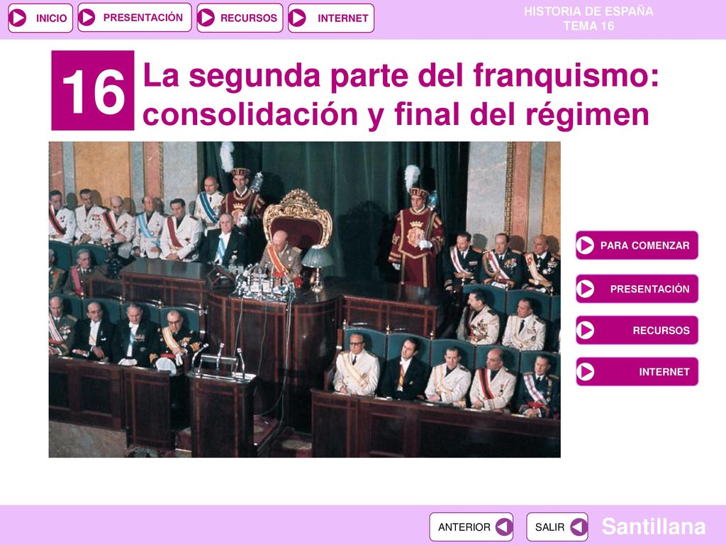 16 La segunda parte del franquismo: consolidación y final del régimen