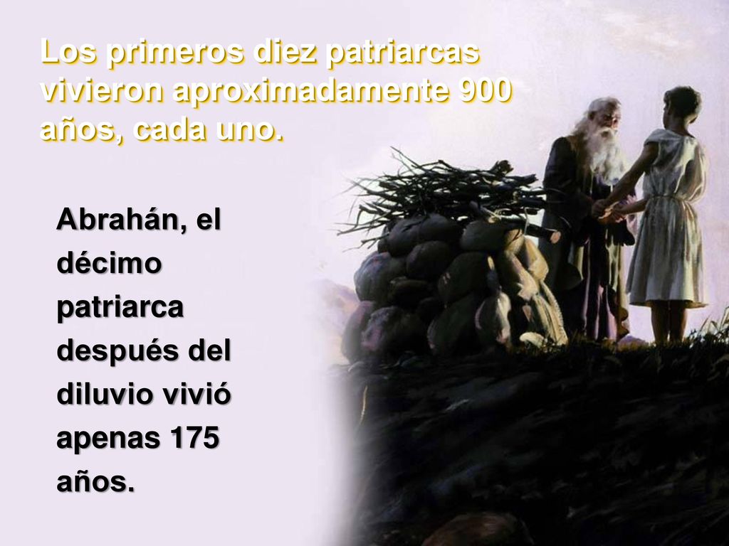 Los primeros diez patriarcas vivieron aproximadamente 900 años, cada uno.