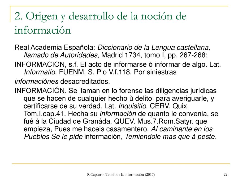 2. Origen y desarrollo de la noción de información