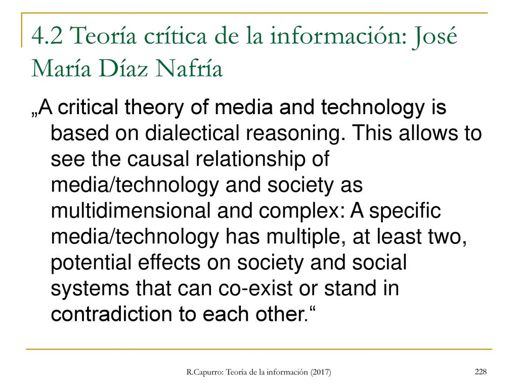 4.2 Teoría crítica de la información: José María Díaz Nafría