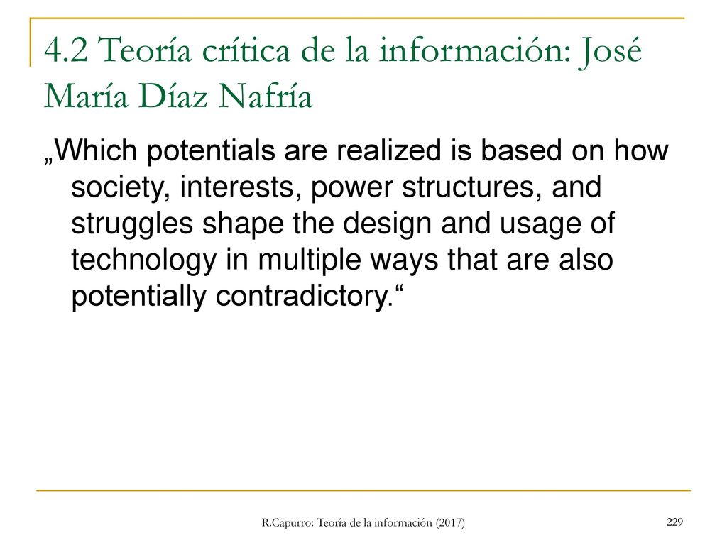 4.2 Teoría crítica de la información: José María Díaz Nafría