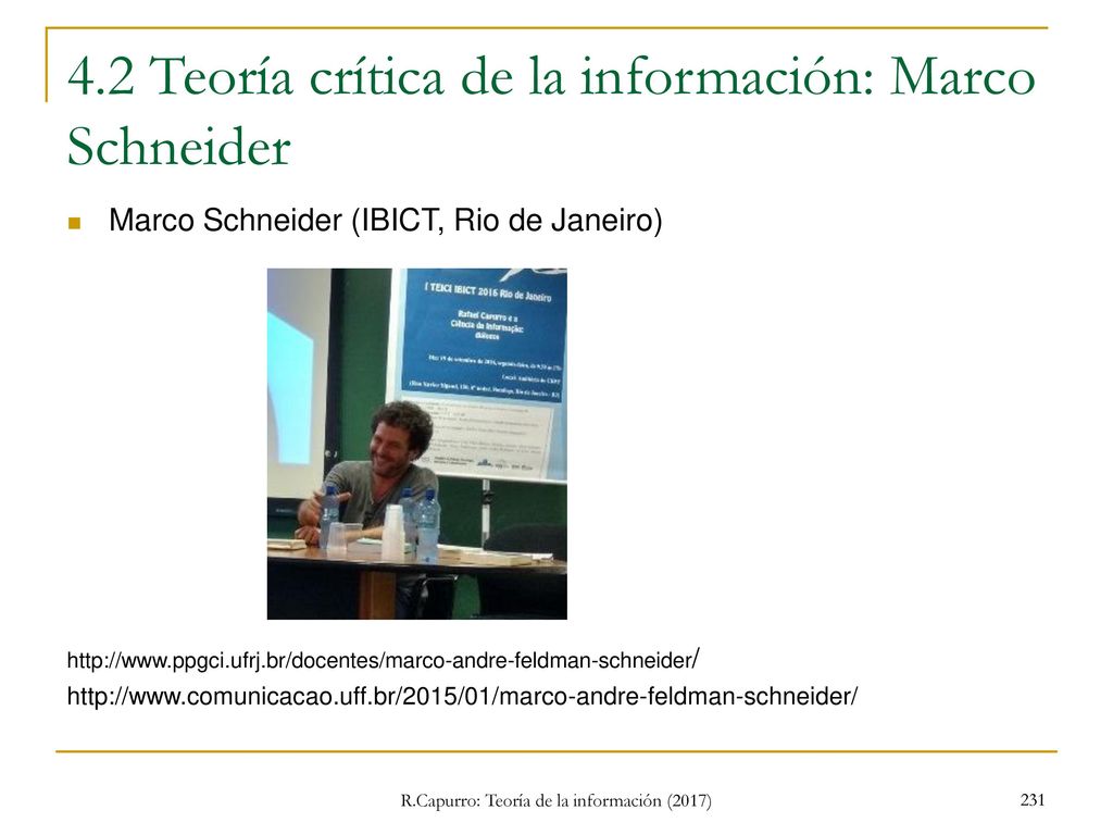 4.2 Teoría crítica de la información: Marco Schneider