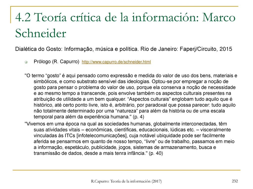 4.2 Teoría crítica de la información: Marco Schneider