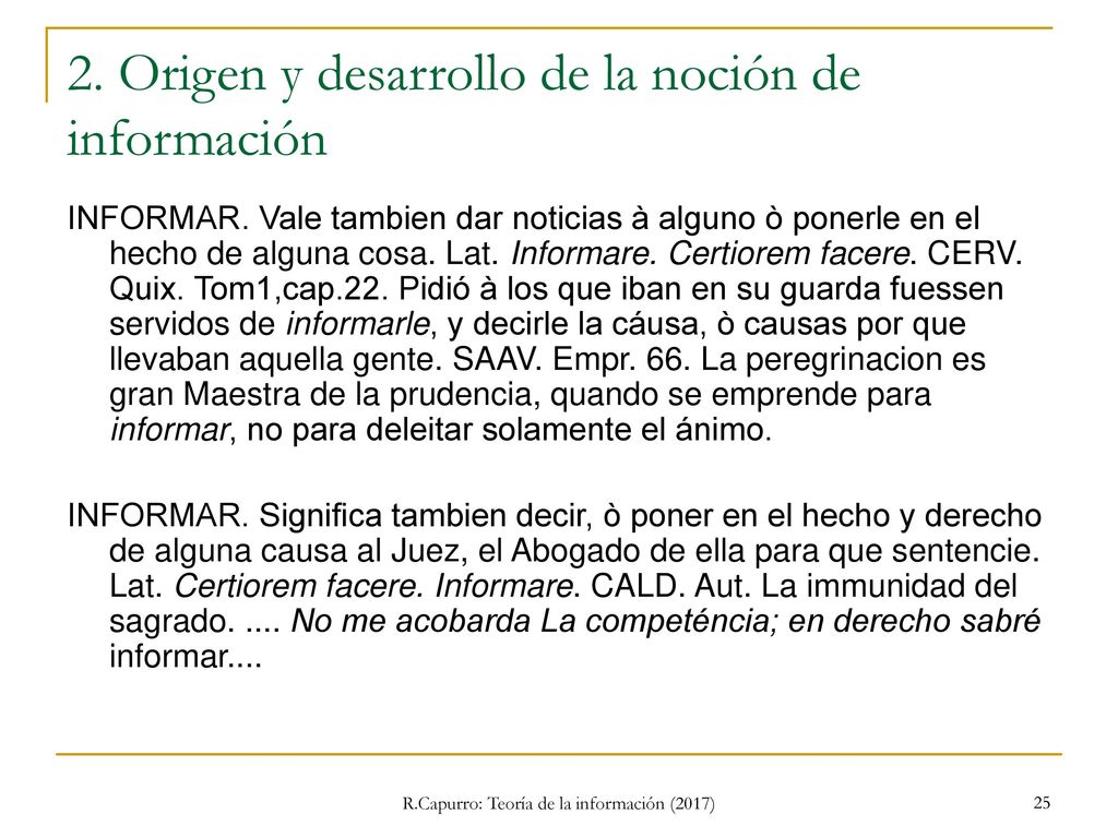 2. Origen y desarrollo de la noción de información