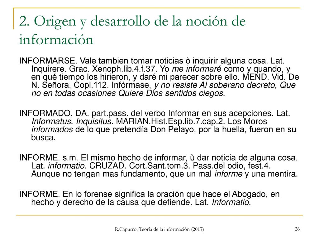 2. Origen y desarrollo de la noción de información
