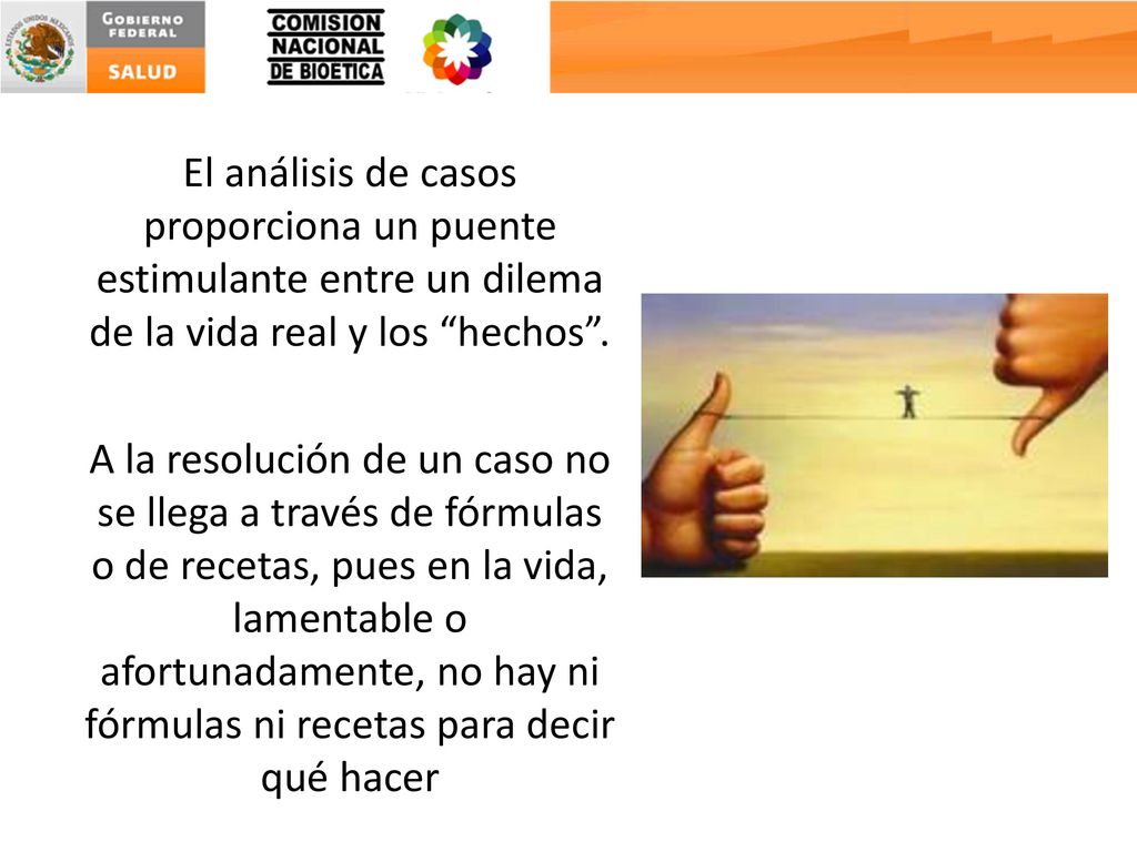 El análisis de casos proporciona un puente estimulante entre un dilema de la vida real y los hechos .