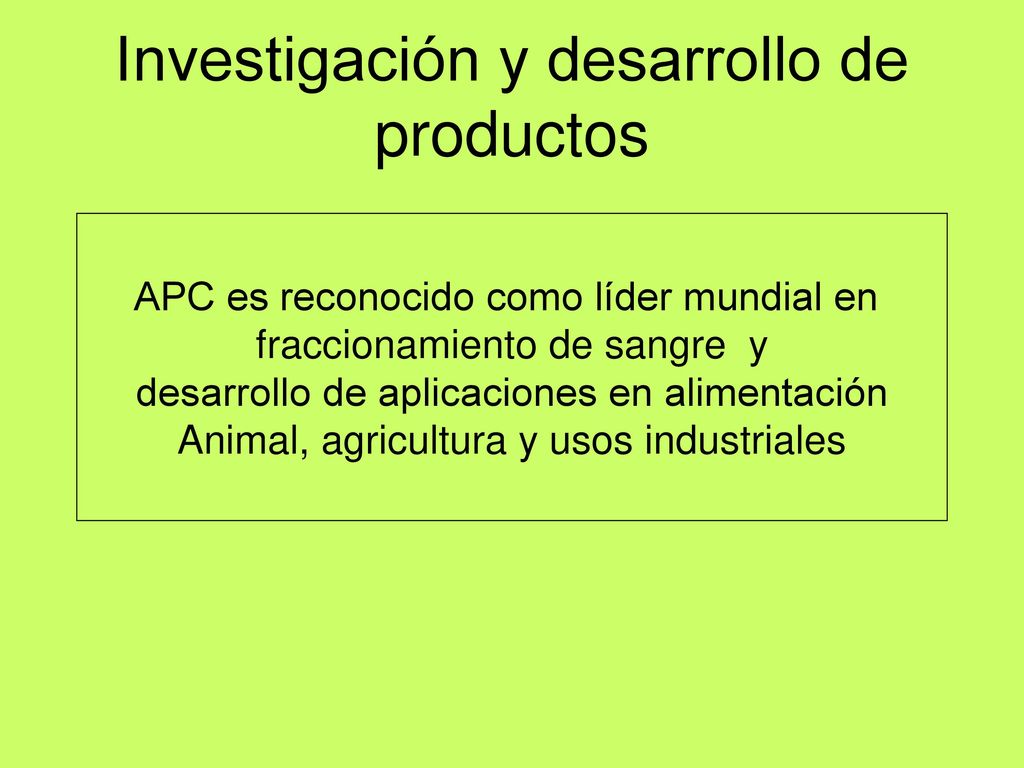 Investigación y desarrollo de productos