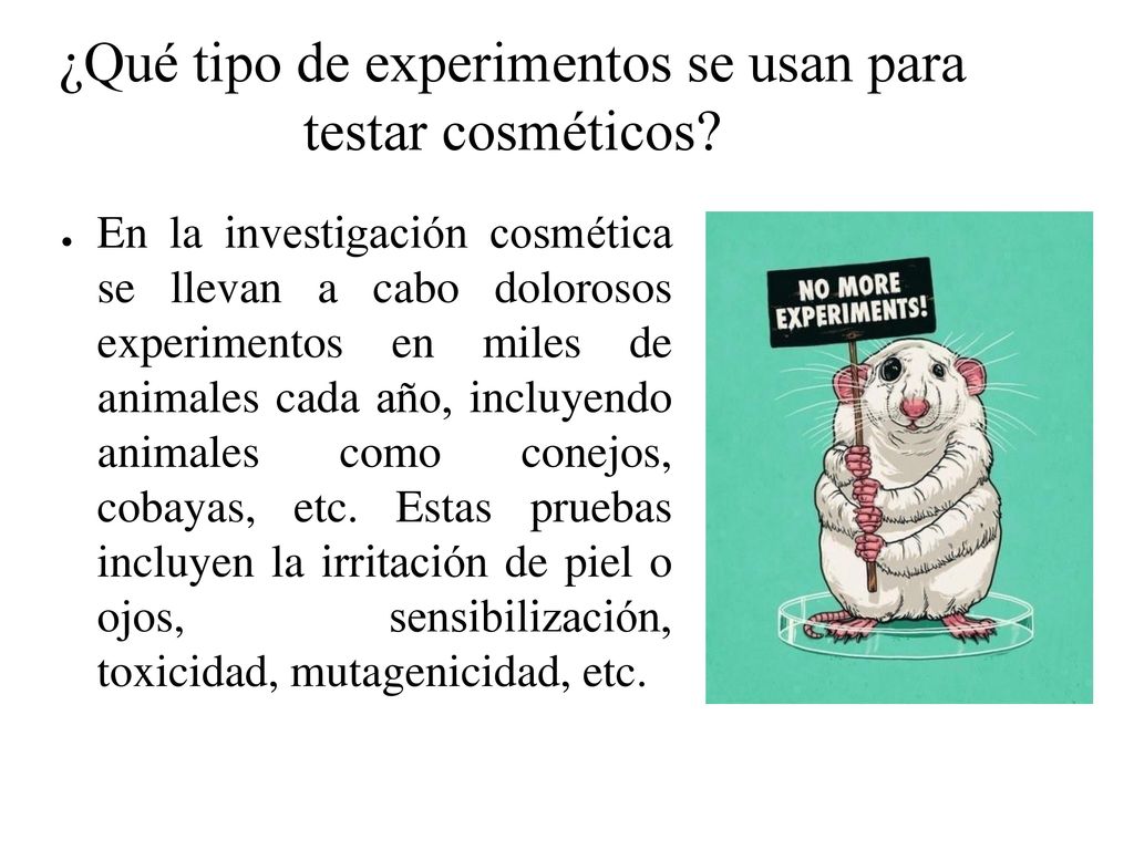 ¿Qué tipo de experimentos se usan para testar cosméticos
