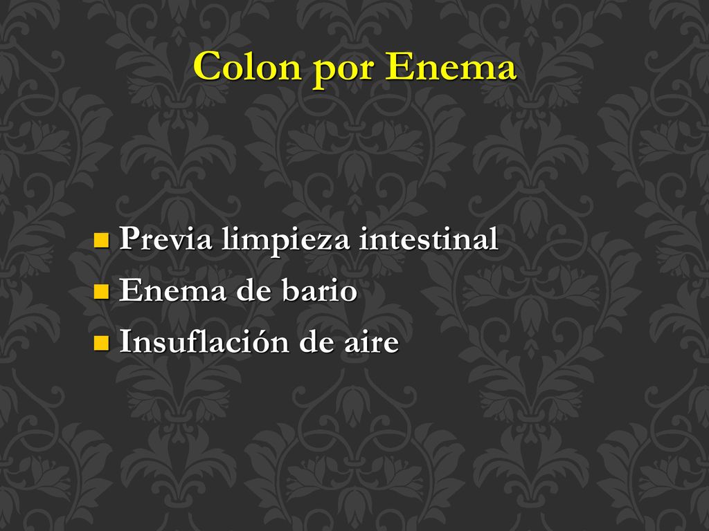 Colon por Enema Previa limpieza intestinal Enema de bario