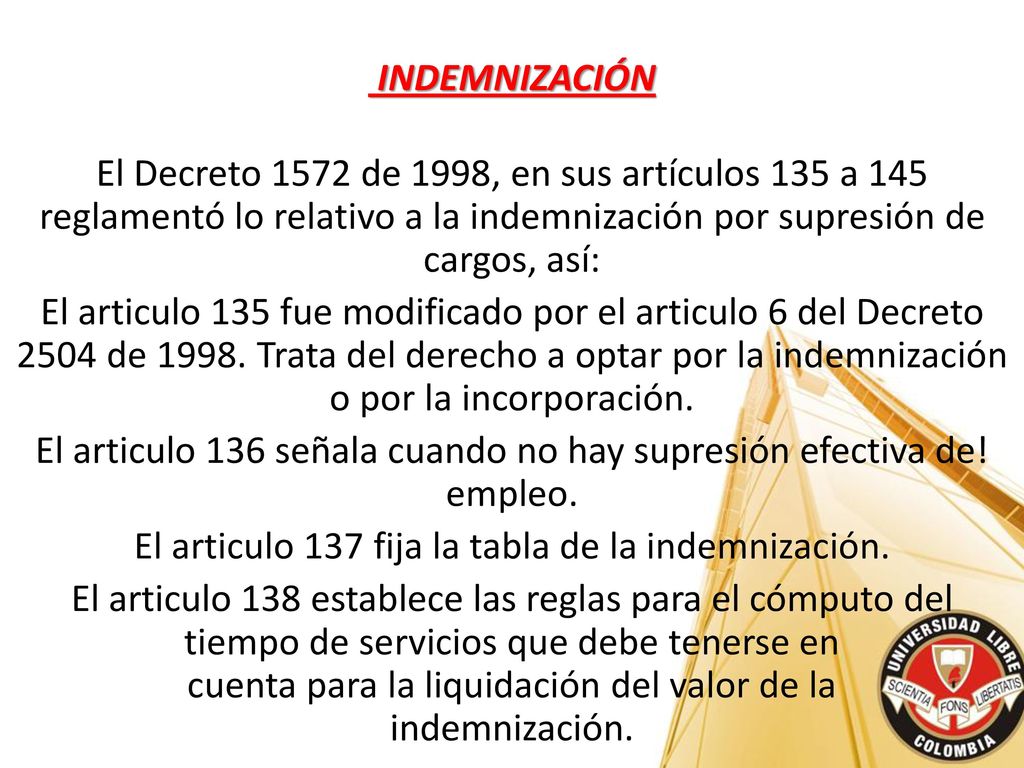 El articulo 136 señala cuando no hay supresión efectiva de! empleo.