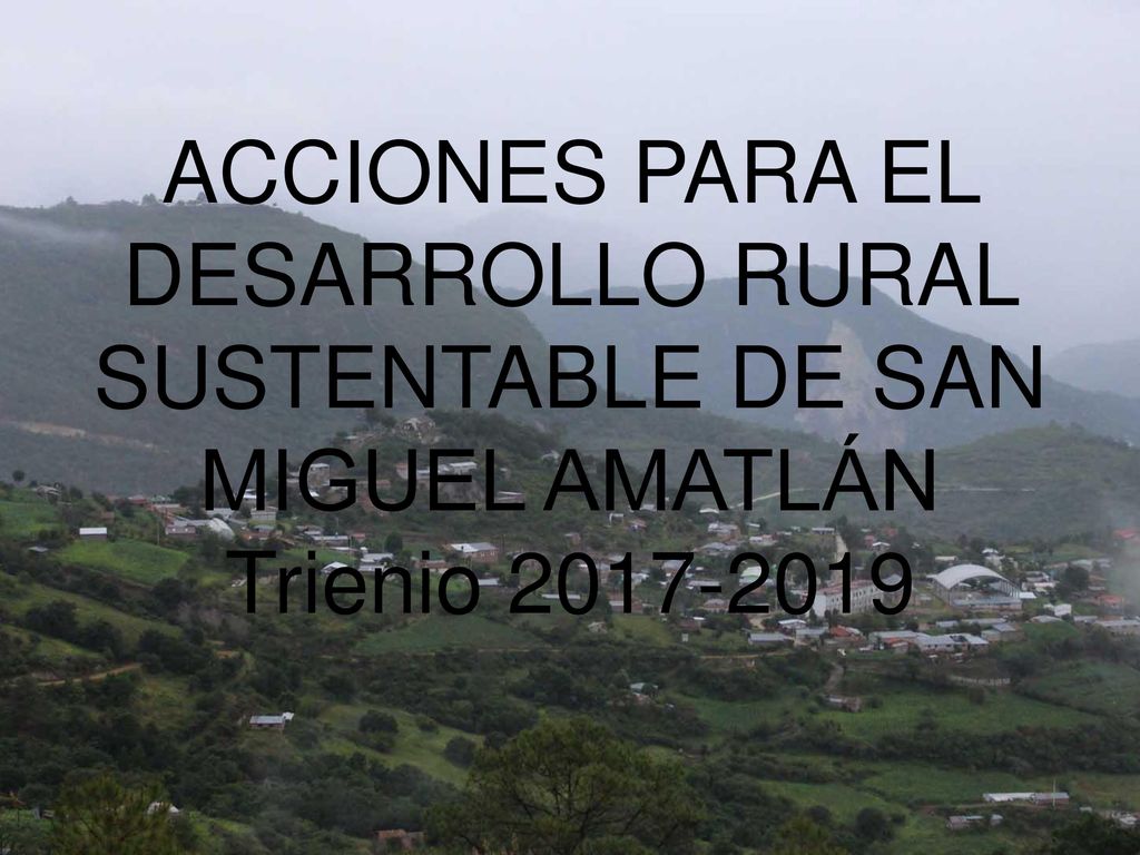 ACCIONES PARA EL DESARROLLO RURAL SUSTENTABLE DE SAN MIGUEL AMATLÁN