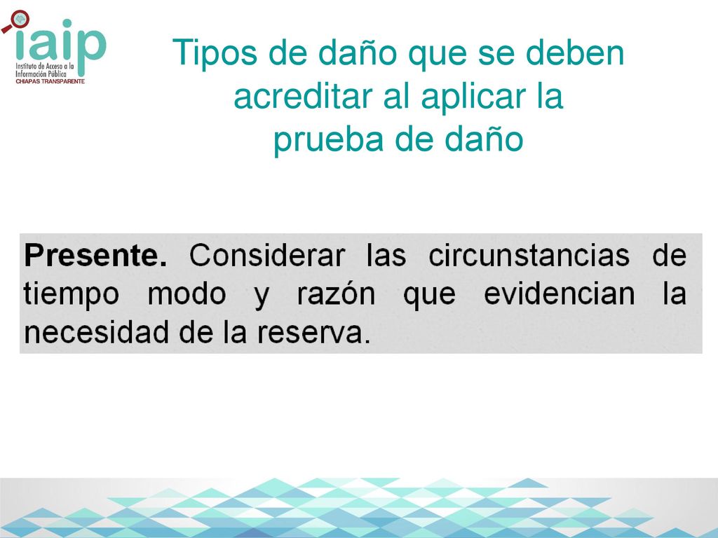 Tipos de daño que se deben acreditar al aplicar la prueba de daño