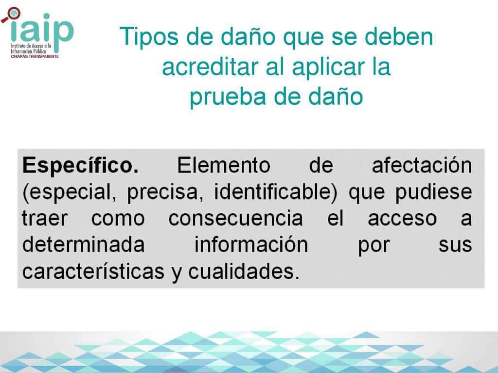Tipos de daño que se deben acreditar al aplicar la prueba de daño