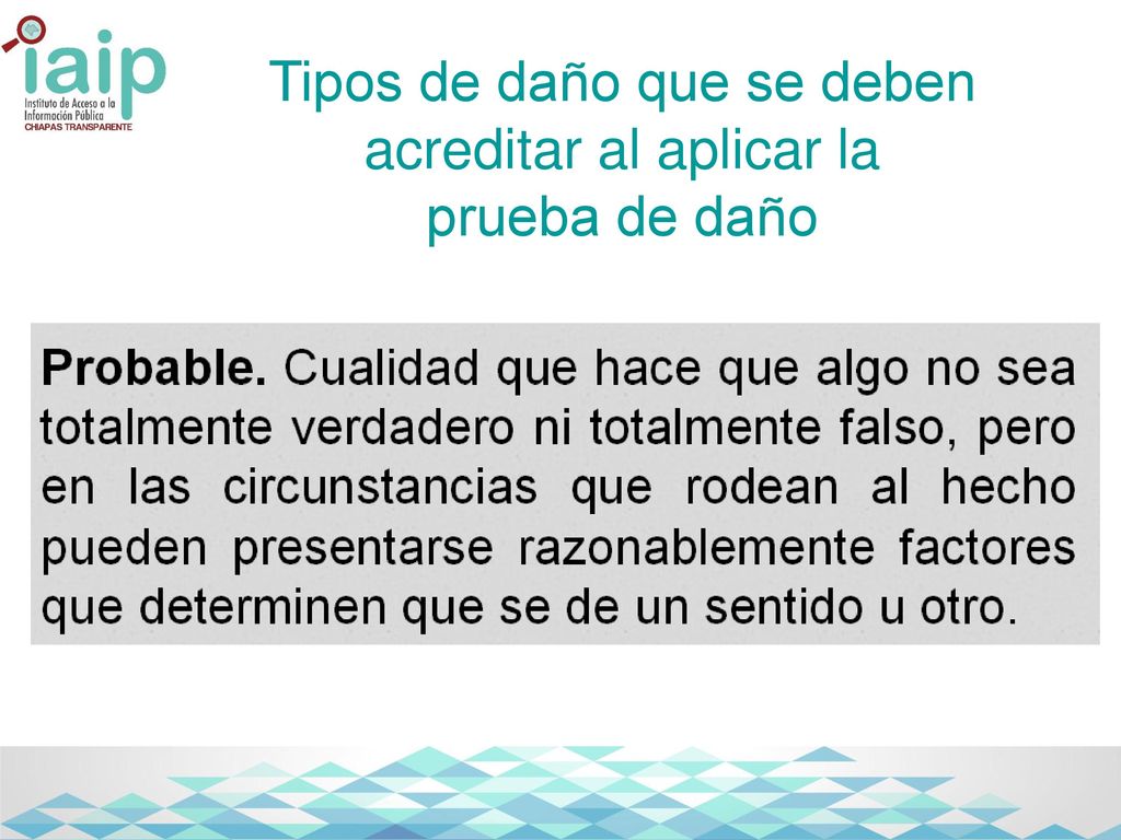 Tipos de daño que se deben acreditar al aplicar la prueba de daño