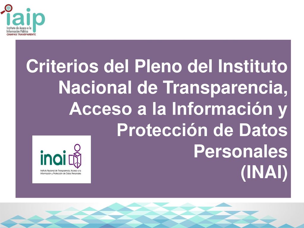 Criterios del Pleno del Instituto Nacional de Transparencia, Acceso a la Información y Protección de Datos Personales
