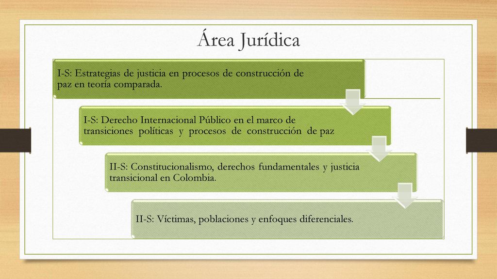 Área Jurídica I-S: Estrategias de justicia en procesos de construcción de paz en teoría comparada.