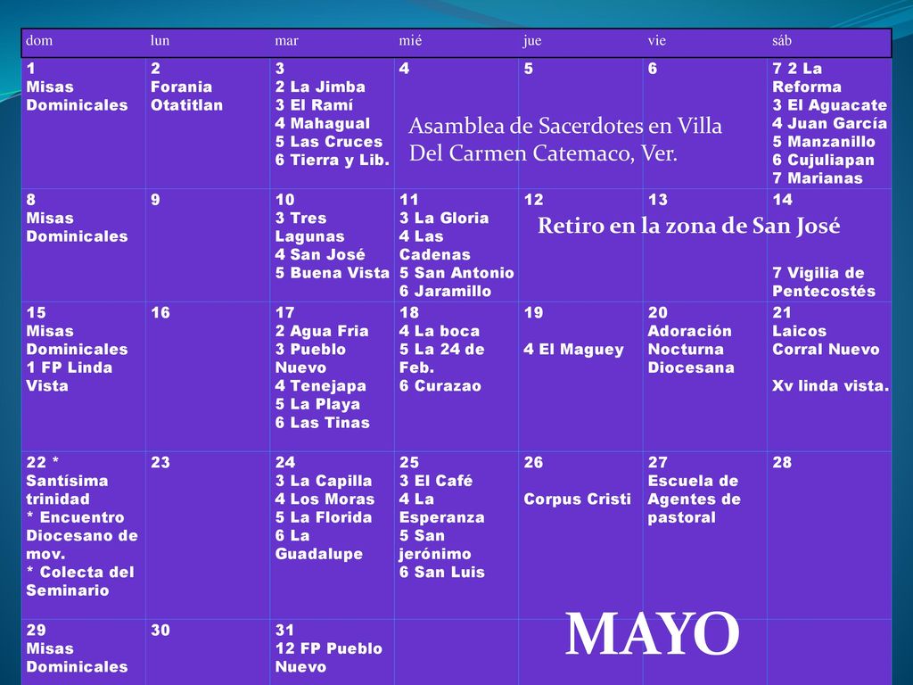 MAYO Asamblea de Sacerdotes en Villa Del Carmen Catemaco, Ver.