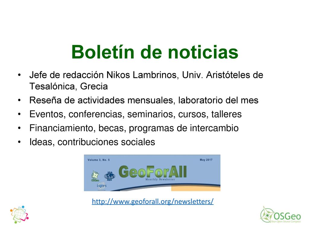 Boletín de noticias Jefe de redacción Nikos Lambrinos, Univ. Aristóteles de Tesalónica, Grecia.