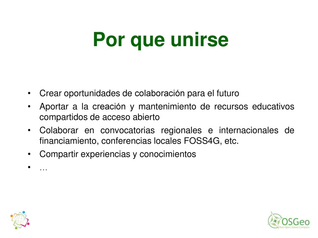 Por que unirse Crear oportunidades de colaboración para el futuro