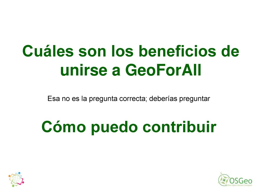Cuáles son los beneficios de unirse a GeoForAll Cómo puedo contribuir