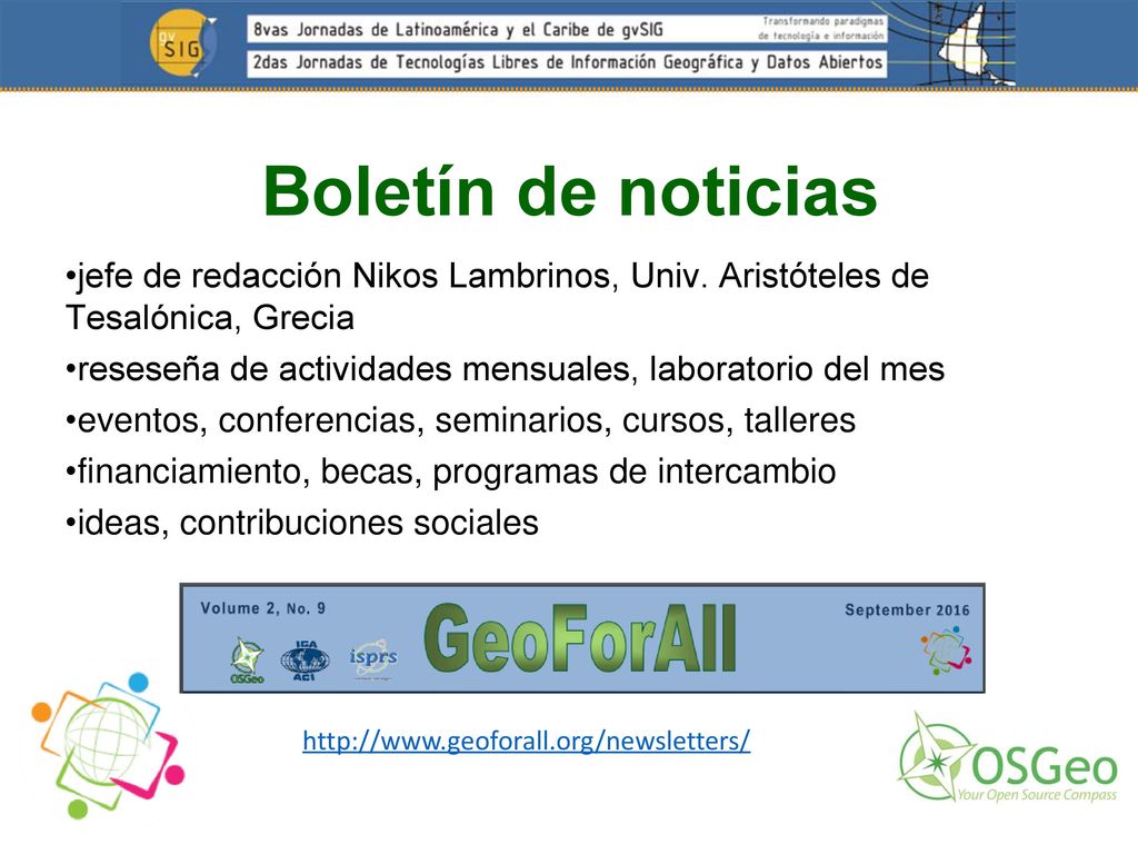 Boletín de noticias jefe de redacción Nikos Lambrinos, Univ. Aristóteles de Tesalónica, Grecia.