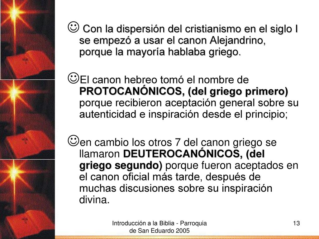 Introducción a la Biblia - Parroquia de San Eduardo 2005