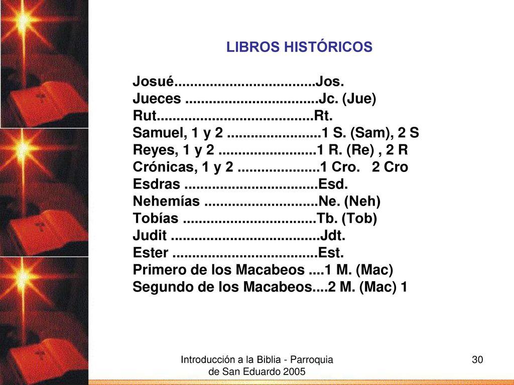 Introducción a la Biblia - Parroquia de San Eduardo 2005