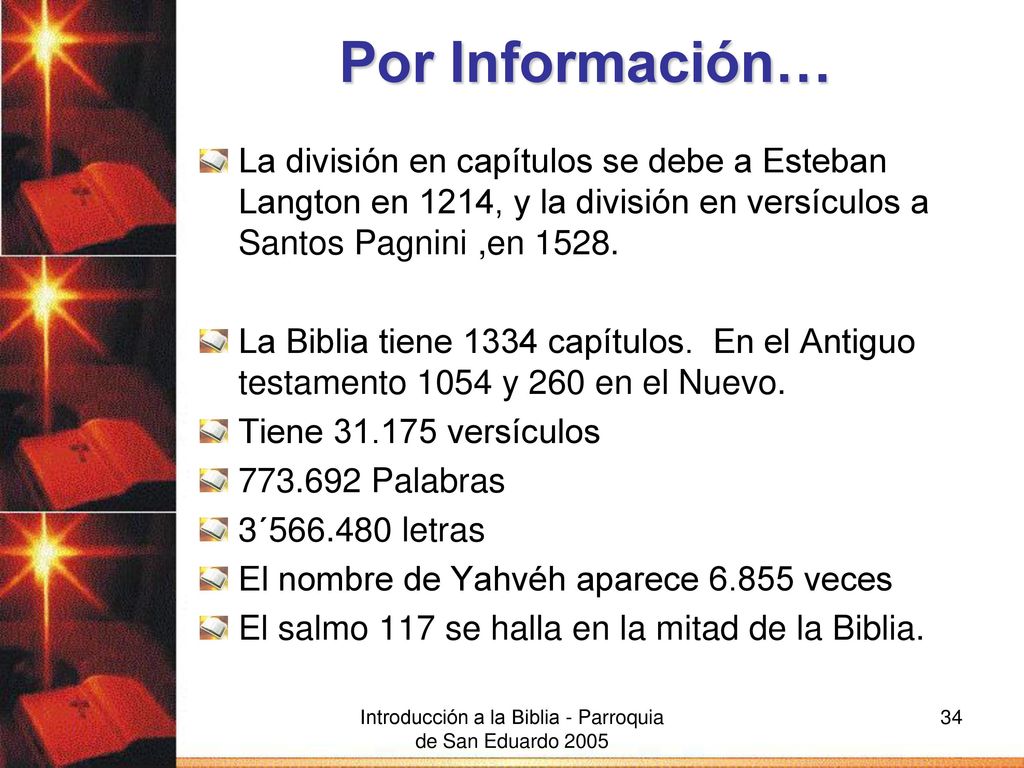 Introducción a la Biblia - Parroquia de San Eduardo 2005