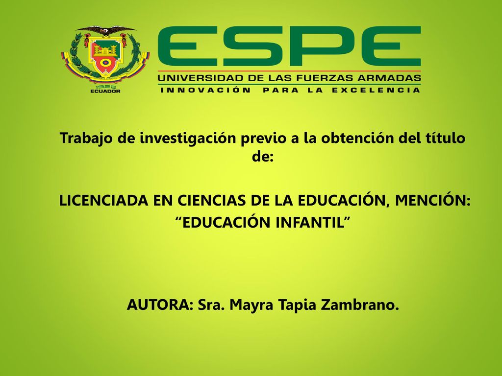 Trabajo de investigación previo a la obtención del título de: