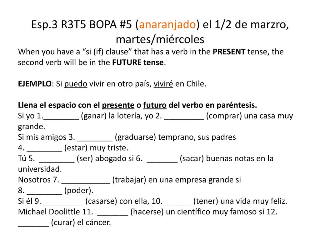 Esp.3 R3T5 BOPA #5 (anaranjado) el 1/2 de marzro, martes/miércoles
