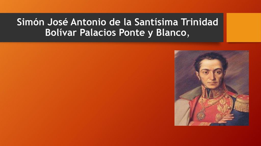 Simón José Antonio de la Santísima Trinidad Bolívar Palacios Ponte y Blanco,