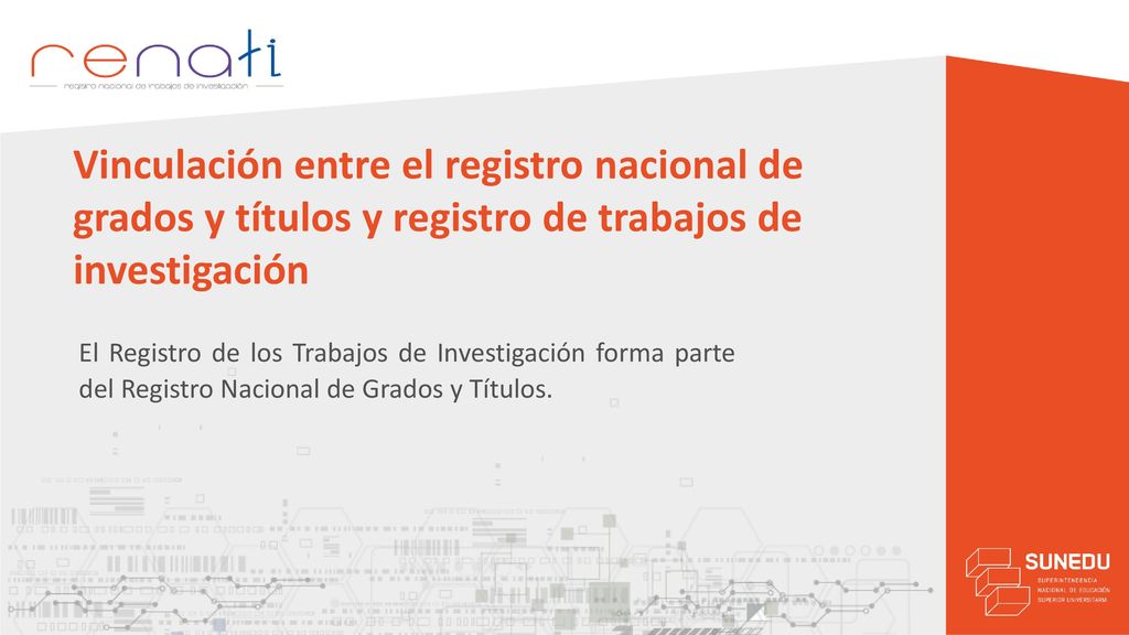 Vinculación entre el registro nacional de grados y títulos y registro de trabajos de investigación