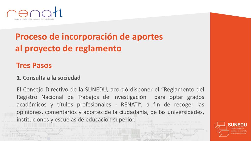 Proceso de incorporación de aportes al proyecto de reglamento