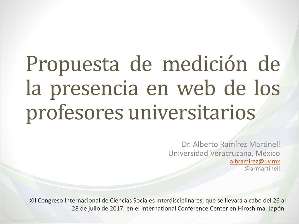Propuesta de medición de la presencia en web de los profesores universitarios