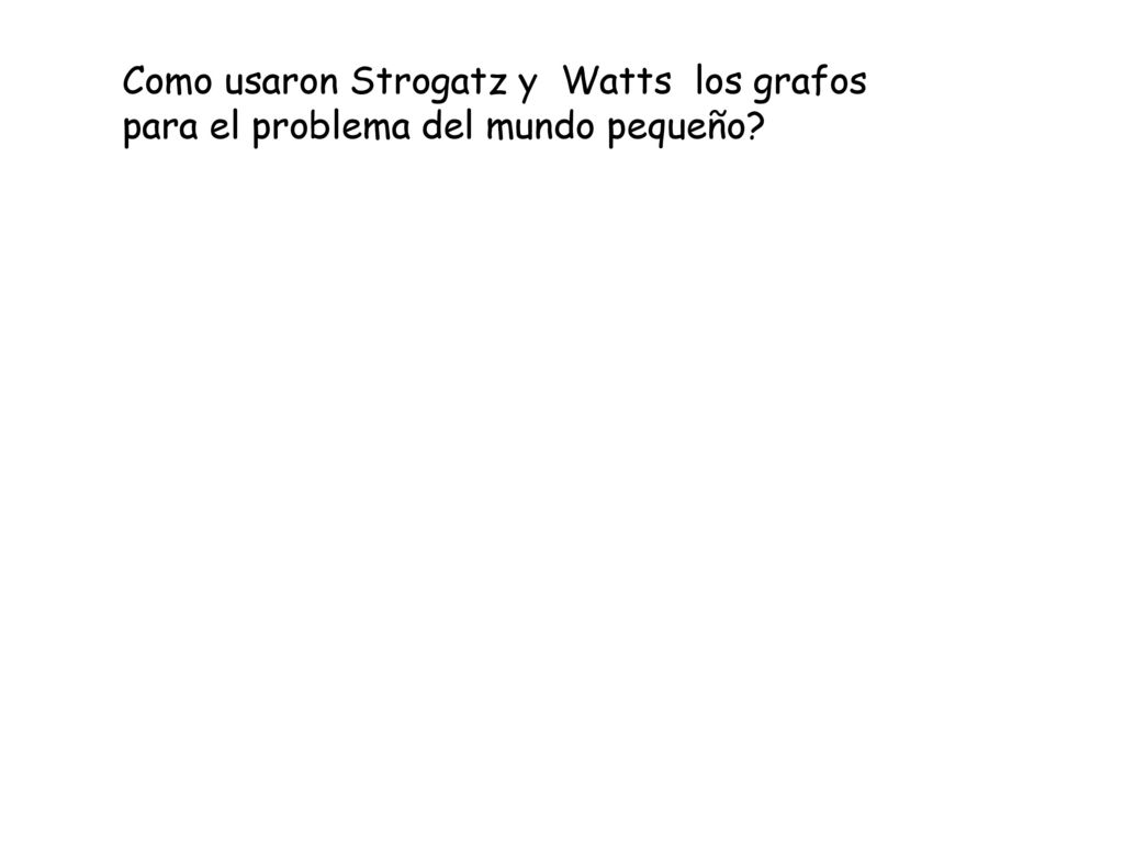 Como usaron Strogatz y Watts los grafos para el problema del mundo pequeño