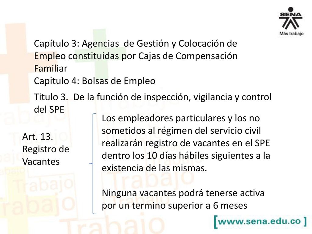 Capítulo 3: Agencias de Gestión y Colocación de Empleo constituidas por Cajas de Compensación Familiar