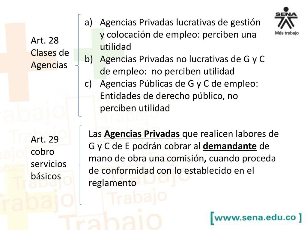 Agencias Privadas lucrativas de gestión y colocación de empleo: perciben una utilidad