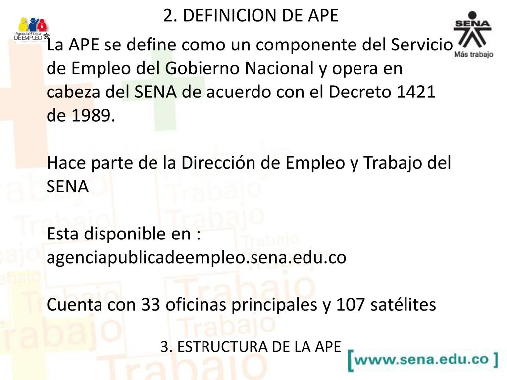 Hace parte de la Dirección de Empleo y Trabajo del SENA