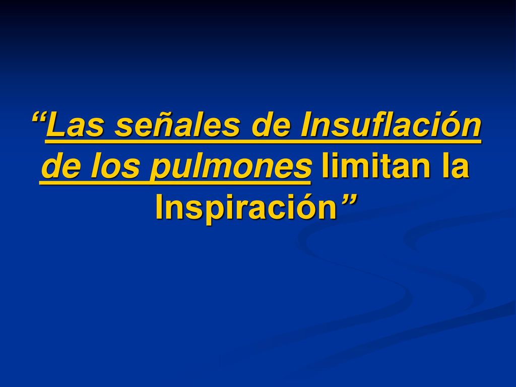 Las señales de Insuflación de los pulmones limitan la Inspiración