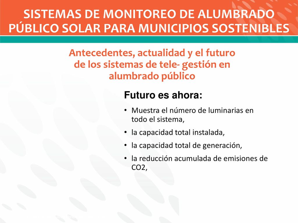 SISTEMAS DE MONITOREO DE ALUMBRADO PÚBLICO SOLAR PARA MUNICIPIOS SOSTENIBLES