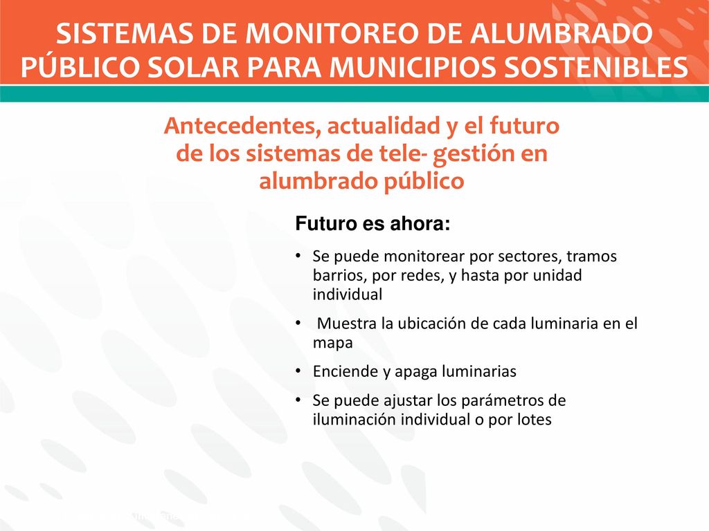 SISTEMAS DE MONITOREO DE ALUMBRADO PÚBLICO SOLAR PARA MUNICIPIOS SOSTENIBLES