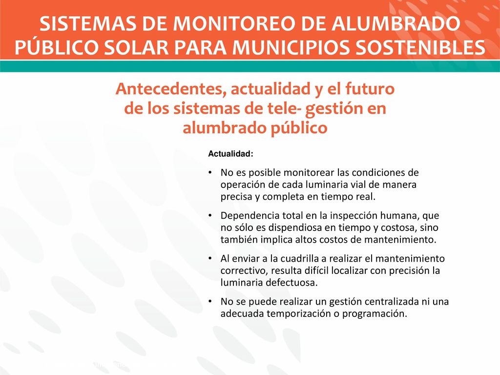 SISTEMAS DE MONITOREO DE ALUMBRADO PÚBLICO SOLAR PARA MUNICIPIOS SOSTENIBLES