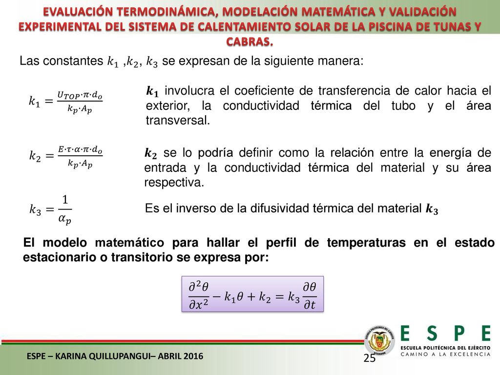 Las constantes 𝑘 1 , 𝑘 2 , 𝑘 3 se expresan de la siguiente manera:
