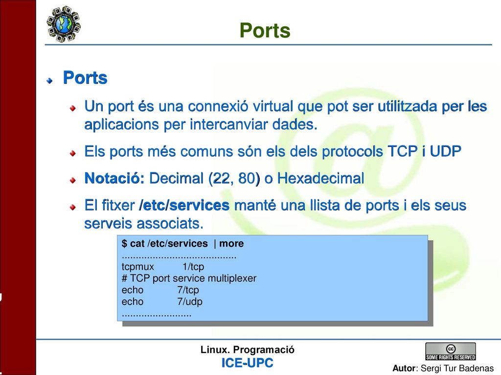 Ports Ports. Un port és una connexió virtual que pot ser utilitzada per les aplicacions per intercanviar dades.