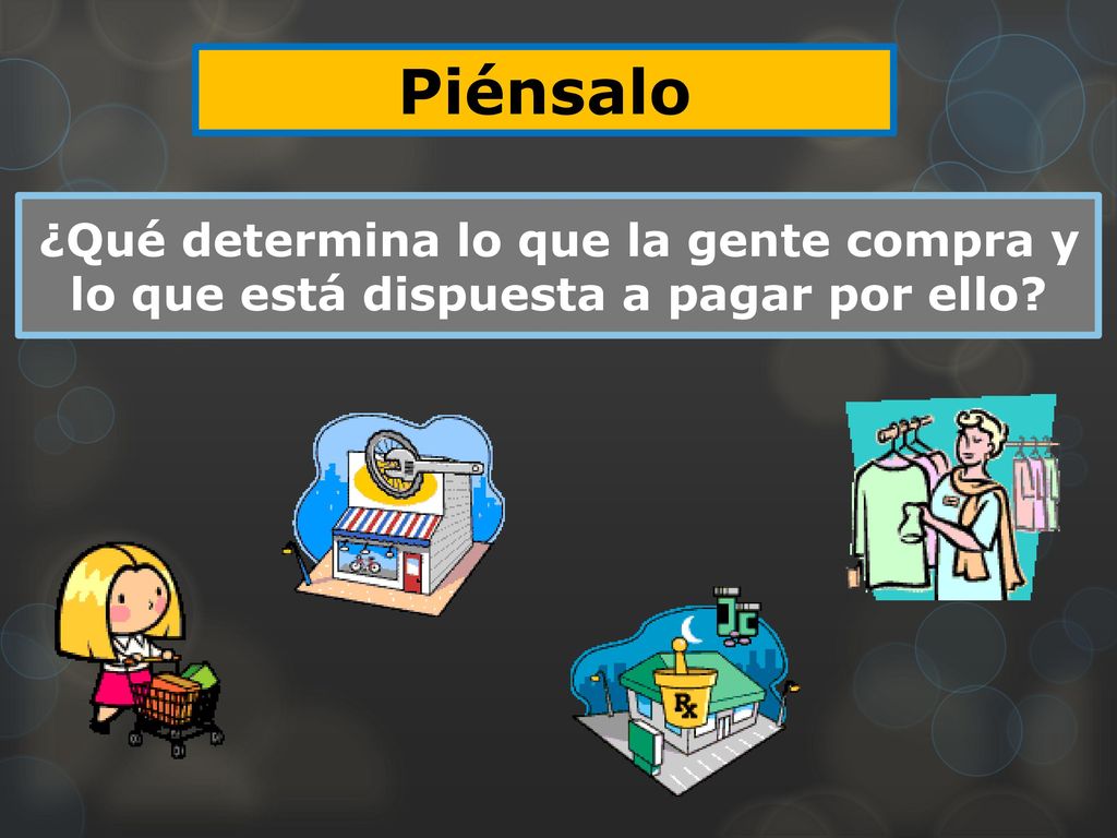 Piénsalo ¿Qué determina lo que la gente compra y lo que está dispuesta a pagar por ello