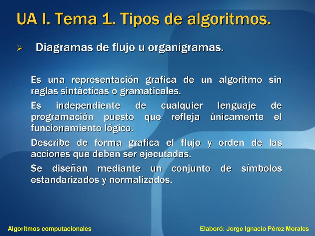 UA I. Tema 1. Tipos de algoritmos.