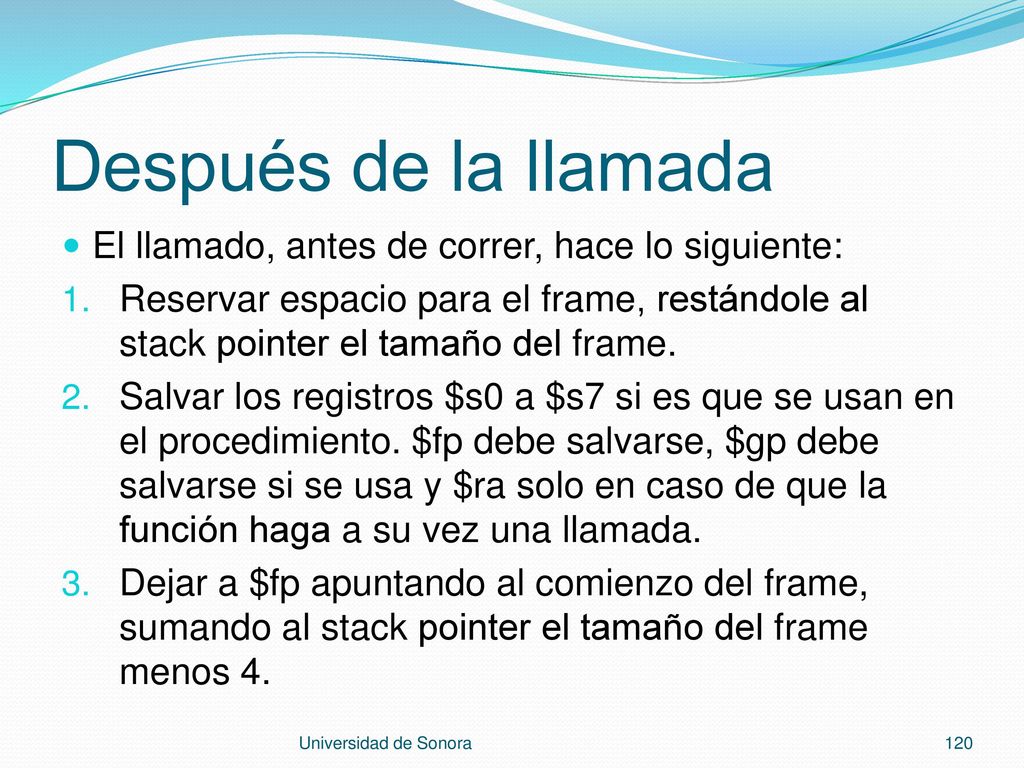 Después de la llamada El llamado, antes de correr, hace lo siguiente: