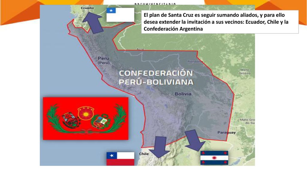 El plan de Santa Cruz es seguir sumando aliados, y para ello desea extender la invitación a sus vecinos: Ecuador, Chile y la Confederación Argentina