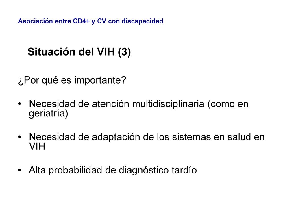 Situación del VIH (3) ¿Por qué es importante